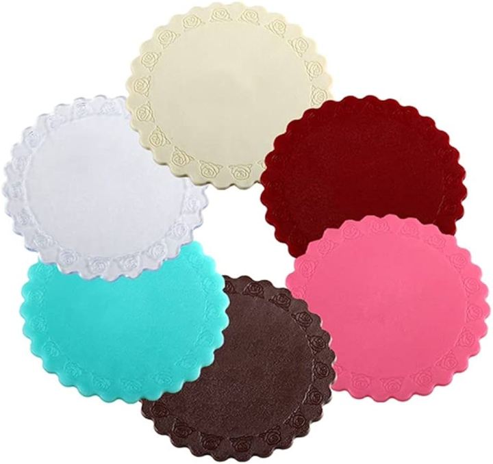 Coasters for Drinks Silicone Coasters for Drinks Absorbent Coster 7inch Flower Shape Coaster Set of 2 Heat Resistant Mats Pads for Cup Mug Coffee Coaster for Table Protection, Housewarming Gifts