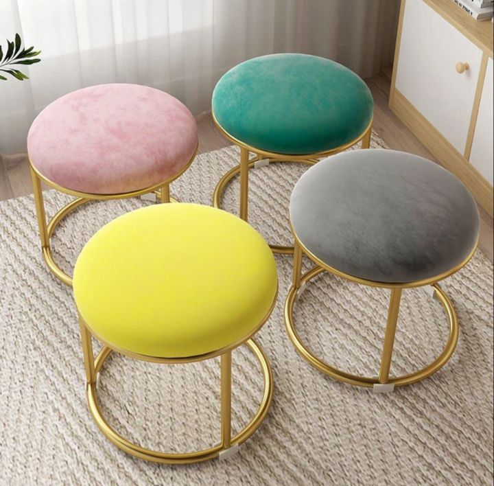 Saas Flow sitting stool sofa chair ottoman stool with metal legs Ottoman pouffes sitting sofa chair for  living room home Furniture