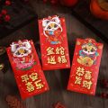 6pcs Cartoon Chinese Style 2025 Snake Year Red Envelopes Hongbao Traditional Red Bag Blessing Thickened Good Red Packets Spring Festival Supplies. 
