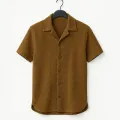 Richman Cuban Collar Shirt For Men - Half Sleeves Men Shirts - Waffle Knit Casual Shirts For Men. 