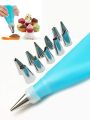 14pcs Cake Piping Nozzle Tools Set Silicone Icing Piping Cream Pastry Bag, Stainless Steel Nozzle Pastry Tips Converter for Dessert Decoration. 