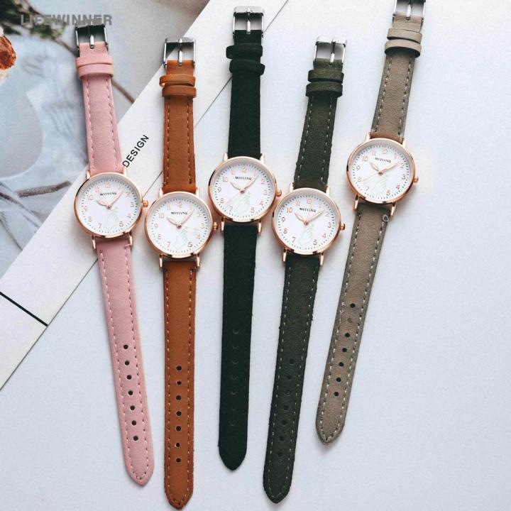 Simple Fashion Ladies Wrist Watch/Luminous Leather Strap Quartz Watch/Student