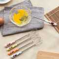 Mini Egg Beater Mixer Stainless Steel with Ceramic Handle Hand Whisk Beater Stir Rod Stirrer Blender Small. 