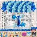 First Birthday Foil Balloon Set Theme Collection, 1st Birth Day Decoration Baloon, Party Decor Supplies Balloons, Baba Boy & Baby Girl Bornday, Crown Round Number Letter Themes Balloon Photo Booth Backdrop Decorations : GyMmHoOj. 