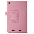 For Acer Iconia One 7 B1-730HD Tablet Folio Luxury PU Leather Case Cover Stand - powder. 