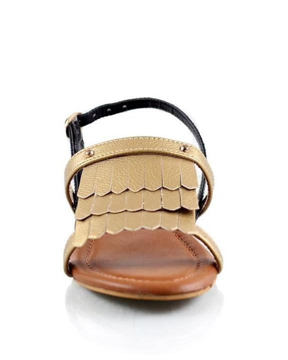 Golden%20Faux%20Leather%20Sandals%20For%20Women%20-%20Image%204