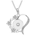【happy one】Simple Snap Pendant Necklace Rose Flower Necklace Fit Snap Jewelry Choker Women. 