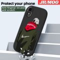 JIUMOO For iPhone Xr Case Fashion Cool Tide Men Thin New Design Leather Soft Back Cover Camera Protection Cases Shockproof Casing. 