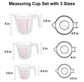 3 set Plastic Measuring Cup Clear Measuring Jug Nesting Stackable Container for MeaMeasuring Jugs BPA-free Stackable Clear Heat-resistant Measuring Cups With Angled Grip and Spout For Dry Ingredients  Liquidssure Liquid and Baking Items, Kitchen Lab Use,. 