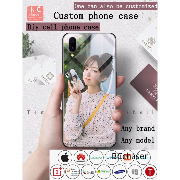 Customized Glass case DIY Any Picture Tempered glass Covers photo Phone case Personalized casing