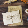 Vintage Kraft Envelope Letter Paper Set Valentine's Day Love Letter Invitation Envelopes Writing Paper with Rope Accessories. 