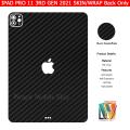 iPad Pro 11 3rd Gen 2021 Carbon series Back Only Skin. 