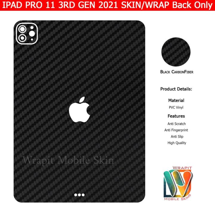 iPad Pro 11 3rd Gen 2021 Carbon series Back Only Skin