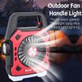 Multipurpose Rechargeable Desk & Camping Fan with LED Light, Flashlight & Power Bank – For Home, Travel & Outdoor Use | Random Color. 