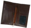 JILD-18 Pockets Leather Long Wallet-DARK BROWN. 