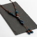 Heaert Sharp Ceramics Bead Necklace Chinese Style Tassel Necklaces Vintage Ceramic Beads Women Necklaces Iy268. 