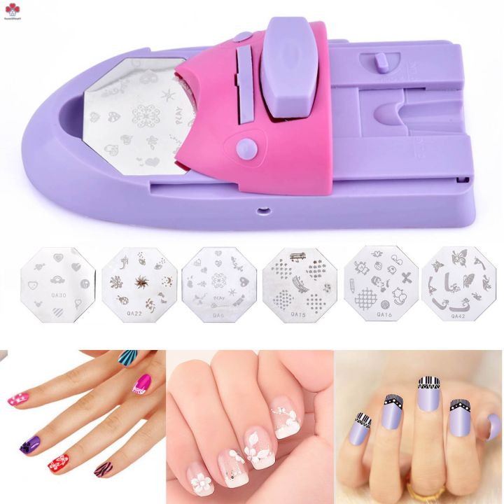 Pro Nail Art DIY Pattern Printing Manicure Machine is a tool used for creating intricate nail art designs features a metal stamp stamper and nail tools for color drawing and polish application nail printer tool allows you to stamp patterns