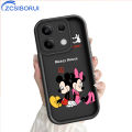 ZCSIBORUI for Redmi Note 13 Pro Plus Note 13 Pro 5G Note 13 5G Back Cover Cute Cartoon Mickey and Minnie Hand in Hand Pattern Soft Camera Protection Rubber Square Ladder Phone Case. 