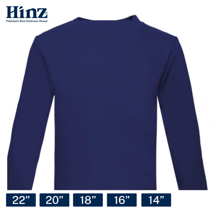 Hinz Youth Essential Round Neck Unisex Top (Full Sleeves) Combed Cotton Interlock