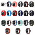 Nylon Strap For Apple Watch Band 44mm 40mm 38mm 42mm Braided Adjustable Elastic Nylon Solo Loop Bracelet iWatch Series 3 4 5 6 Se Scrunchie Elastic Bands tali jam jalur menonton. 