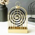 Mosquito Spool Holder, Metal Smoker Coil Holder, Mosquito Spool Holder, for Outdoor, Swimming Pool, Deck, Camping, Iron Insect Mosquito Coil Bracket Incense Sandalwood Fire and Wind Protection ,Mosquito Coil Birdcage Design Ornament for Home (Gold). 