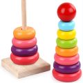 Melissa & Doug Rainbow Stacker Wooden Ring Educational Toy - Wooden Rainbow Stacking Rings Baby Toy, Stacker Toys For Infants And Toddlers /colour and size recoginition. 