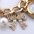 Golden Chain Pearls Bracelet Watch and Ladies Watches For Girls/Women. 