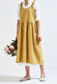 【Amnber Berry Mall】1pc Women Bib Apron Linen Sleeveless Pinafore Dress Home Cooking Florist ing Apron High. 