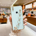 COROGI for Samsung Galaxy A30 Back Cover with Love Heart Bracele Chain Luxury 6D Plating Square Frame Shiny Case Camera Lens Protection Soft Silicone Mobile Phone Cases. 