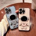 Astronaut Phone Bracket Cute Cartoon Desktop Foldable Stand Accessories 3D Plating Anime Astronaut Phone Holder Stand Holder. 