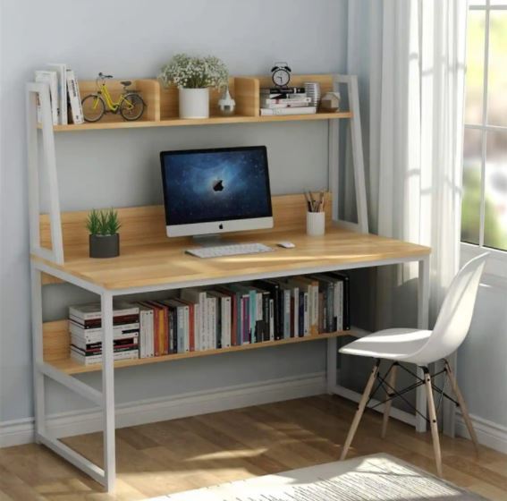 48"%20Computer%20Desk%20with%20Hutch%20and%20Bookshelf%20New%20Arrival%20Stylish%20Table%20Workstation%20for%20Home%20Office(Customised)%20-%20Image%203