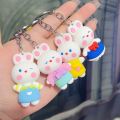 Miffy key chain Cute Cartoon keychain Soft glue key pendant Rabbit pendant doll motorcycle, car key chain. 