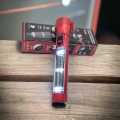 Rechargeable Multi-Mode Flashlight with SOS Red and Blue Light - Red. 