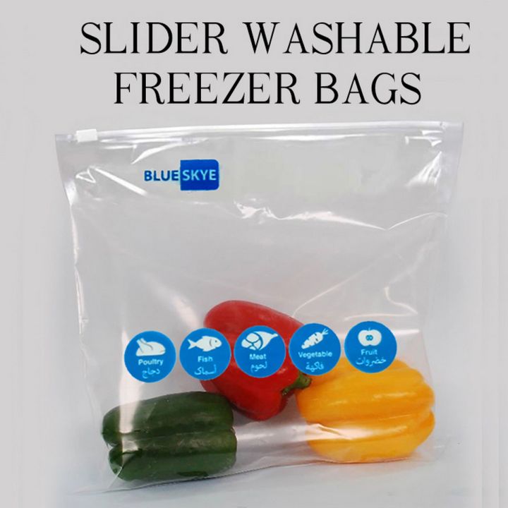 Washable Freezer bag , Zip Lock bag , Zip bags , Plastic bag For save food Available in 3 sizes