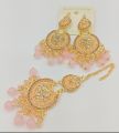 Artificial Golden Ear Rings With Beautyfull Tika New Pearl Latkan Style New Look Long Lasting Polish For Beautyfull Girls Artical 489738728919. 