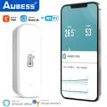 Aubess Tuya Smart ZigBee Smart Temperature And Humidity Sensor Monitoring Reminder Via Alexa Google Home ZigBee Gateway. 