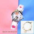 Cute Cheese Cat Pattern Children Watches With Bracelet Quartz Analog Kids Watches For Girls Boys Ladies Clock Relogio. 