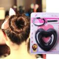 Hair Bun Maker Heart Shaped Donut Bun Maker Hair Donut Sock Bun Form Mini Hair Doughnut Shaper for Short Thin Hair Women Girls Black. 