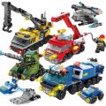 100/200 Pcs Lego Car Building Blocks Compatible Police Fire Truck Tank Airplane Educational Toys Children Infant. 