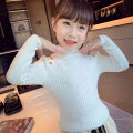 Girls sweater turtleneck pure color knitted sweater autumn children's clothing pure color pullover children's top 2t 3t 4t 8 12. 