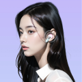 2024 Transparent series TWS Bluetooth earbuds Large screen digital breathing light listening to music. 