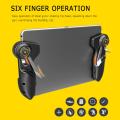 MEMO Mobile Pubg Game Controller Six Finger Game Joystick Handle Target Button L1R1 Shooter Gamepad Trigger For Ipad Tablet. 