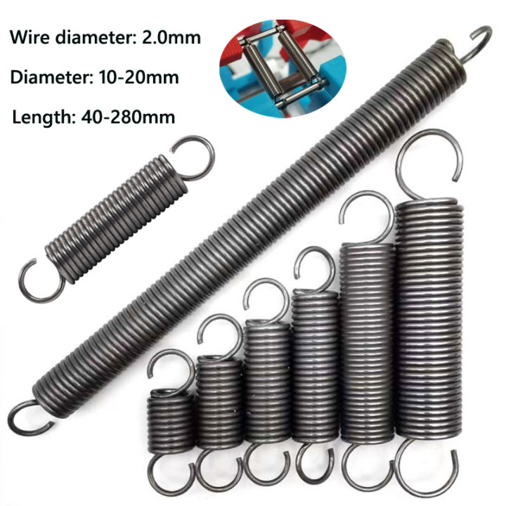 1pcs Open Tension spring Expansion Springs Extension Tension Spring Wire Diameter 2.0mm Spring Diameter 10mm-22mm