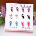 ED074 Korean Jewelry Wholesale Fashionable and Cute Dripping Oil Small Slipper Stud Earrings Mixed Batch Personalized Plastic Stud Earrings. 