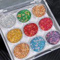 Miss Lara 9 Color Eyeshadow Palette Glitter Diamond Eye Makeup Face Glitter Art Flash Sequins Eye Shadow MS-163B. 