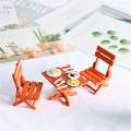 1:12TH Miniature Beach Table Chair Pretend Toy Ornament for Educational Toy. 