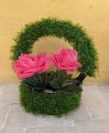 Green Grass Ring shape flower pot stand 9 inch. 