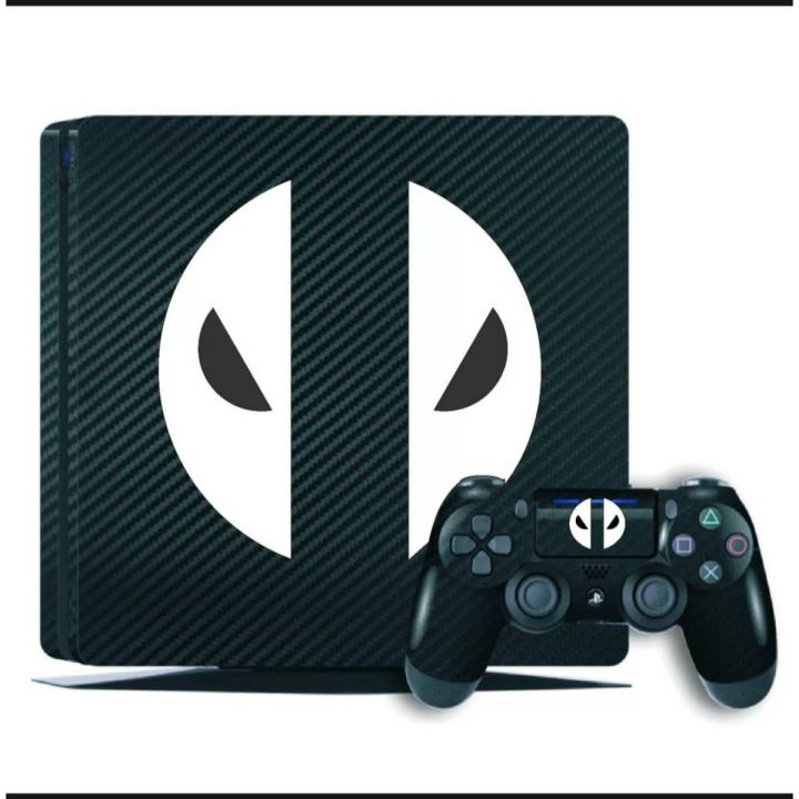 PS4 Silm Deadpool Design full body skin with 2 controller skin (only skin )