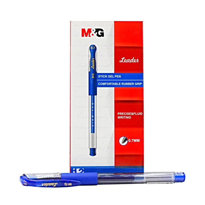 M&G Leader Gel Pen 0.7mm Blue Gel Pen ( 12 Pcs Pack )