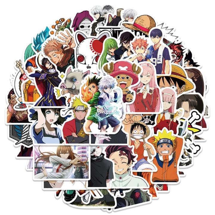 50PCS Classical Anime Graffiti Stickers For Laptop Skateboard Decal Stickers
